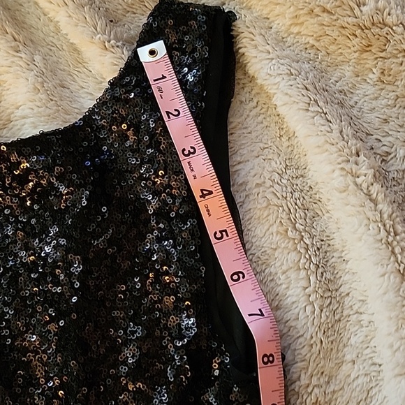 B Darlin SZ9 Navy Blue/Pale Pink Sequin Party Cocktail Dress - Picture 8 of 13